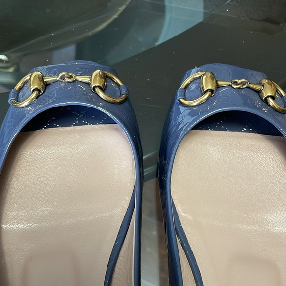 Gucci Vernice Microguccissima Ballet Flats Uniform Blue - Picture 7 of 9